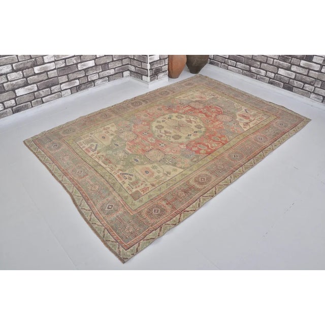 Floral Antique Oushak Carpet For Sale - Image 10 of 10