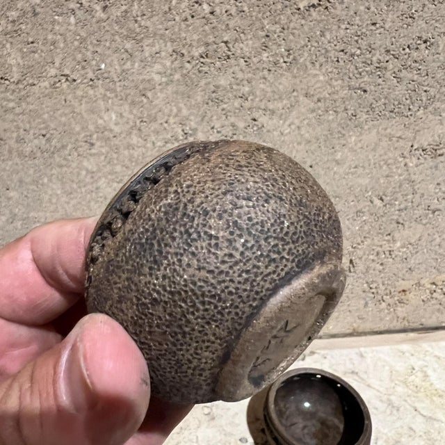 Vintage Art Pottery Sculptural Lidded Vessels Signed For Sale - Image 11 of 12