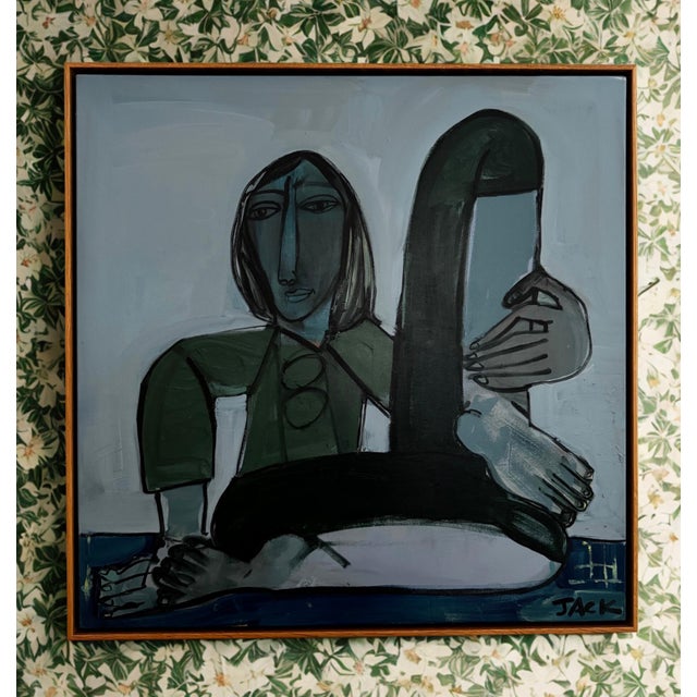 "Seated Woman Ii", Original Painting by Rebecca Jack (Framed) For Sale In Atlanta - Image 6 of 6
