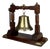 Antique English Edwardian Nautical Brass Bell with Oak Stand, 1900s For Sale