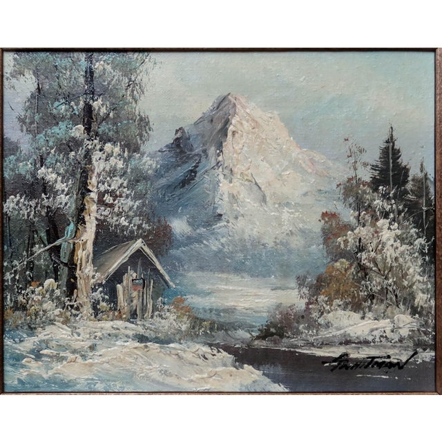 Loveliest winter mountain landscape by George Whitman (1932-2009). Whitman was known for his oil paintings and lived in...