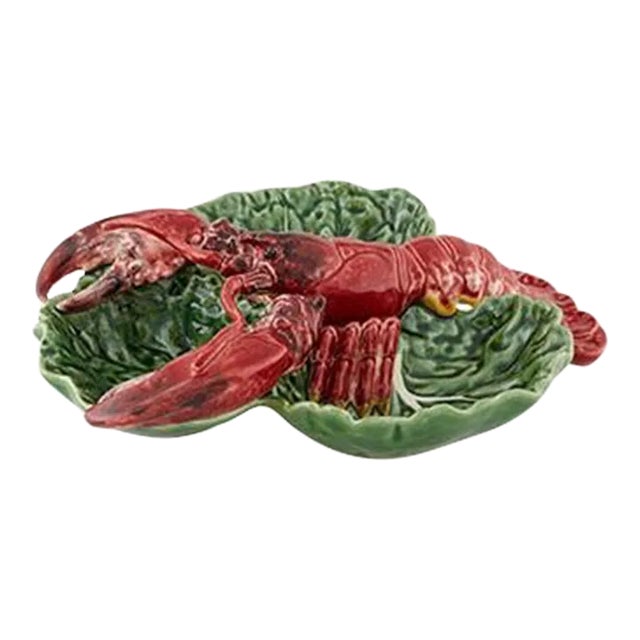 Bordallo Pinheiro Cabbage with Lobsters Large Appetizer Plate, 14.5" For Sale