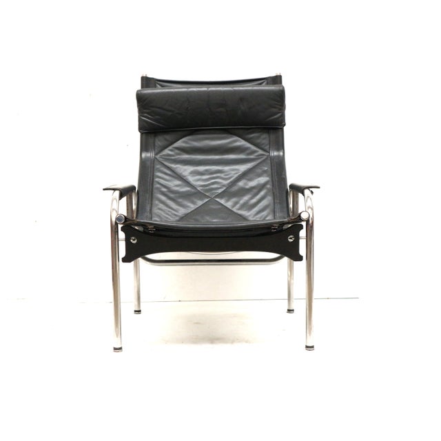 Animal Skin Vintage Black Leather Chair by Hans Eichenberger For Sale - Image 7 of 18