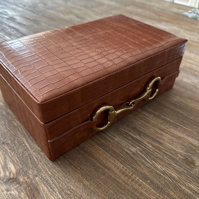 Horsebit Large Eco Leather Box For Sale - Image 4 of 7