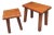 Vintage Brutalist Style Oak Side Tables, 1970s, Set of 2 For Sale