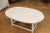 Wood Swedish Grey Painted Oval Top Drop Leaf Coffee Table from the 20th Century For Sale - Image 7 of 12