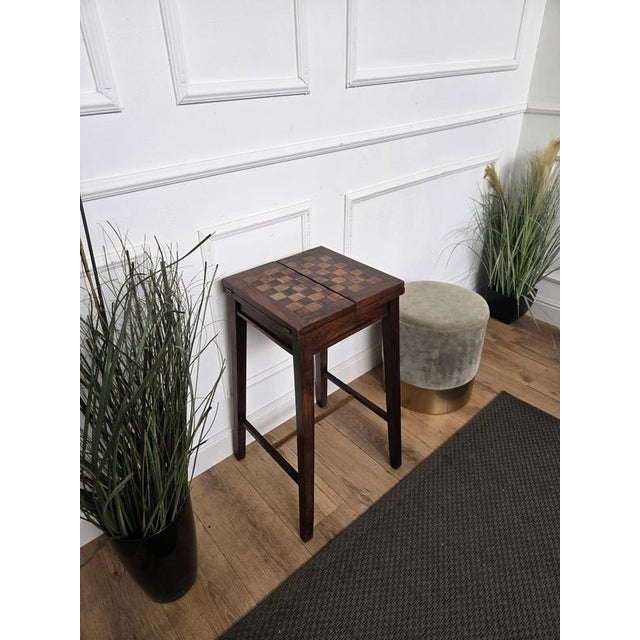 1950s Mid-Century Italian Walnut Chess Table, 1950s For Sale - Image 5 of 8