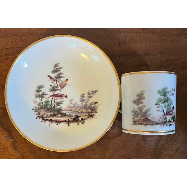Antique 18th Century Italian Doccia Porcelain Coffee Can Cup and Saucer, Circa 1790 For Sale - Image 9 of 12