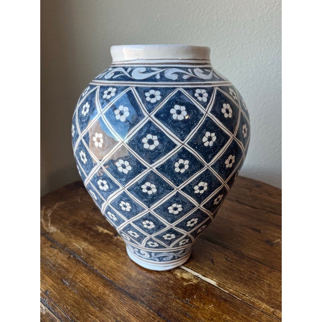 Late 20th Century Handmade and Handpainted Terracotta Portugal Pottery Vase For Sale - Image 11 of 11