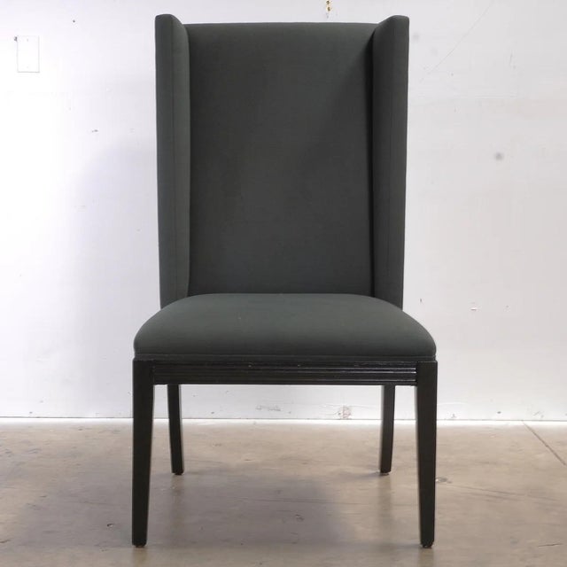 2020s Vintage High Back Chairs in Elitis Flanelle Upholstery, Pair Of For Sale - Image 5 of 5