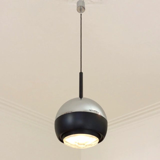 Stilnovo Italian Glass & Metal 1230 Pendant Lamp from Stilnovo, 1960s For Sale - Image 4 of 15