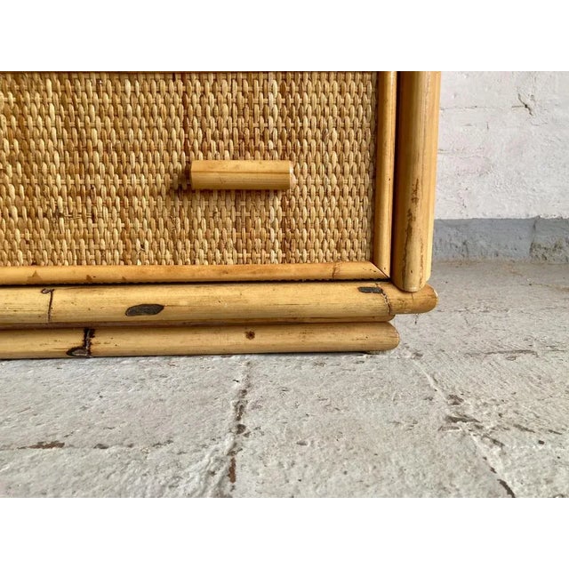 Italian Wicker and Rattan Chest of Drawers, 1970s For Sale - Image 13 of 14