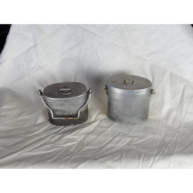1940s French Military WWII Aluminium Mess Kits - Set of 2 For Sale - Image 10 of 12