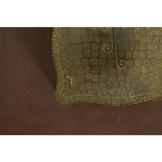 Metal Roycroft Arts & Crafts Hammered Brass Over Copper Inkwell For Sale - Image 7 of 15