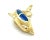Opal Inlay Dolphin 14k Yellow Gold Charm Pendant For Sale - Image 4 of 7