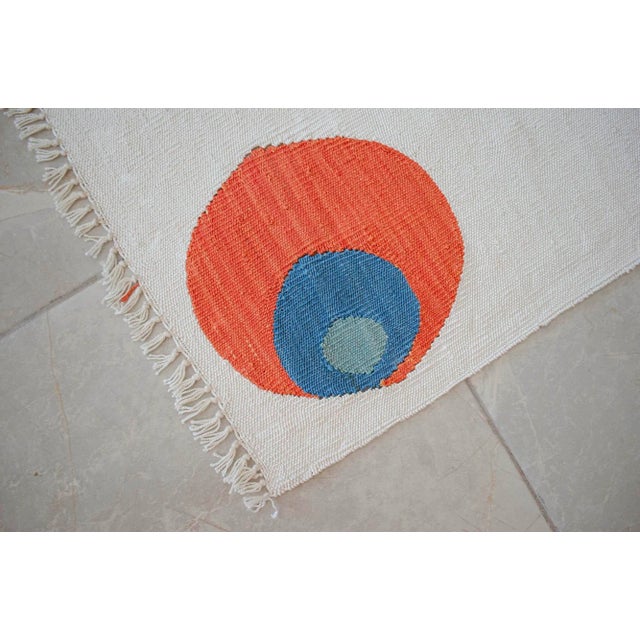 Turkish Silk Rug Kilim Hand Woven Chintemani Motif Oushak Area Rug - 4′3″ × 6′4″ For Sale - Image 10 of 18