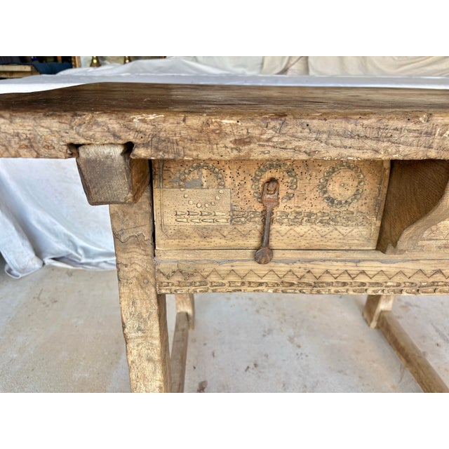 Wood 19th Century Spanish Walnut Side Table For Sale - Image 7 of 12