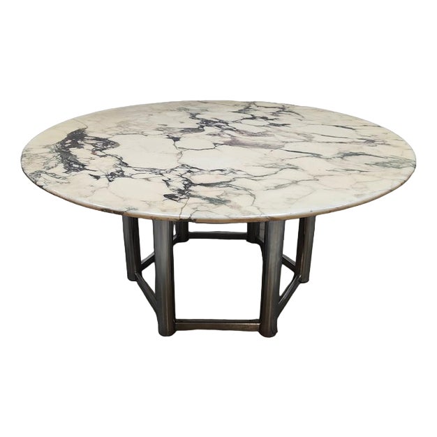 Vintage Italian Carrara Marble Dining Table, 1960s For Sale
