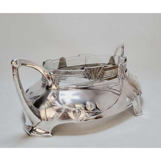 Antique Art Nouveau Silver-Plated Centerpiece by Dupper and Bernhold, 1920s For Sale - Image 6 of 15