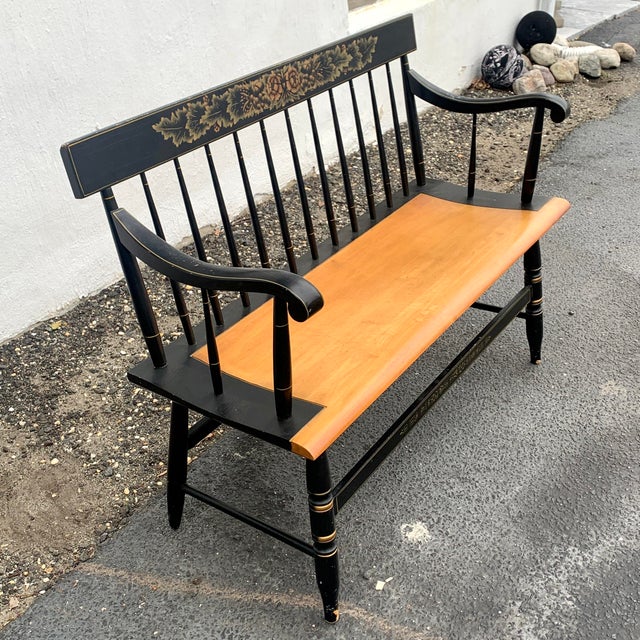 1970s Vintage Hitchcock Bench For Sale - Image 10 of 12
