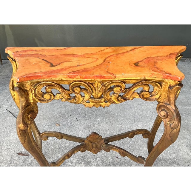 Vintage Italian Rococo Style Console Table For Sale - Image 17 of 18