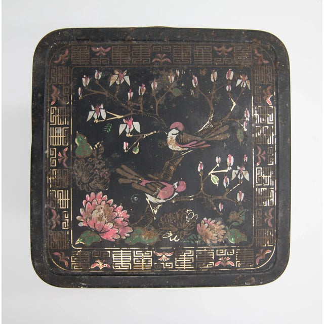 Antique French Hand Painted Tole Tea Canisters - a Pair For Sale In Houston - Image 6 of 10