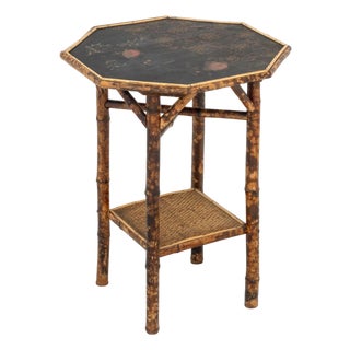 Chinoiserie Lacquered Bamboo Lamp Table For Sale