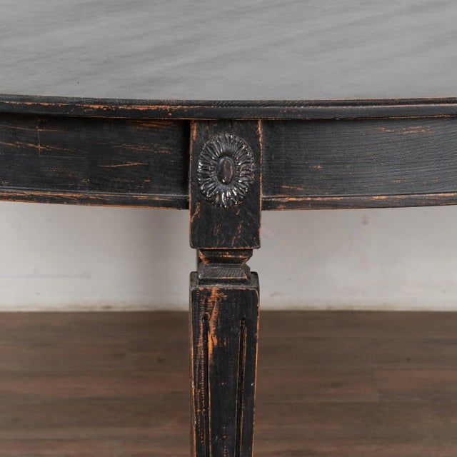 Large Round Swedish Black Dining Table, Reproduction For Sale - Image 6 of 12