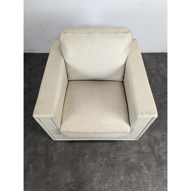 Animal Skin Cream Leather Lounge Chair from Rivolta, Italy, 2000s For Sale - Image 7 of 11