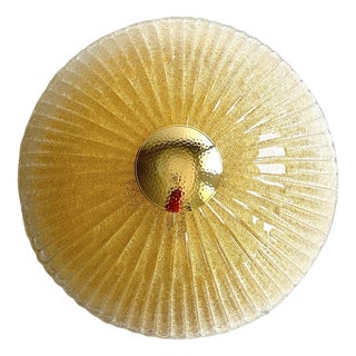 Venetian Lens Amber Graniglia Murano Glass Flush Mount by Simoeng for Simoeng For Sale