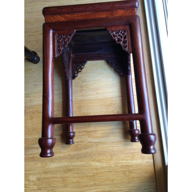 20th Century Chinese Burl Wood and Blackwood Dressing Table with Stool - 2 Pieces For Sale - Image 10 of 12