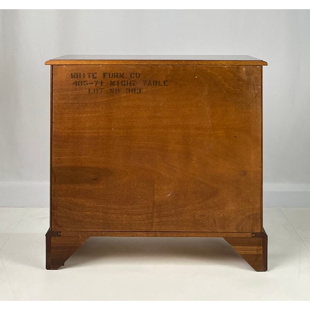 Vintage White Furniture Co. Chippendale Style Inlaid Mahogany 4-Drawer Nightstand / Bachelor Chest For Sale - Image 13 of 17