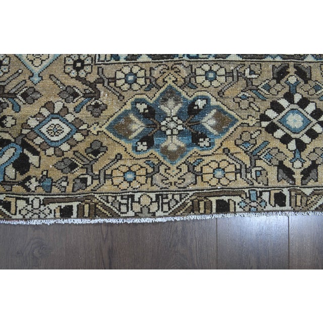 1970s Vintage Persian Handmade Wool Cotton Light Brown Area Rug For Sale - Image 10 of 11