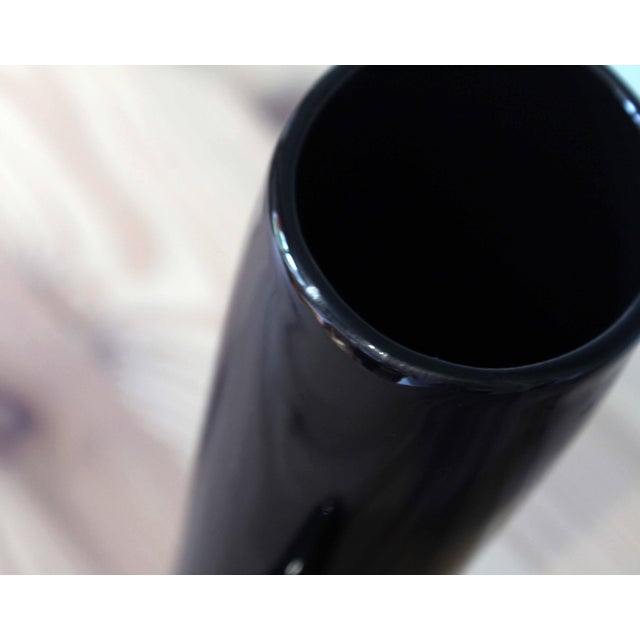 Black Vintage Ceramic Vase, France, 1970 For Sale - Image 8 of 10