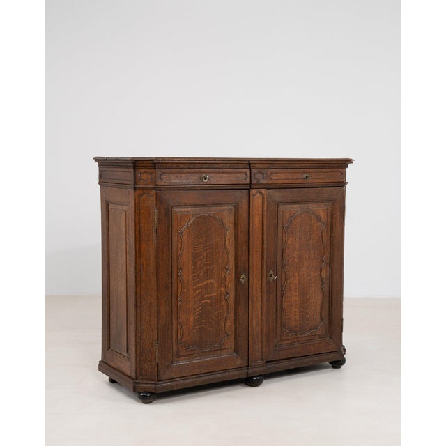 Early 19th Century France Rich Walnut Brown Carved Walnut Two-Door Buffet For Sale - Image 10 of 11