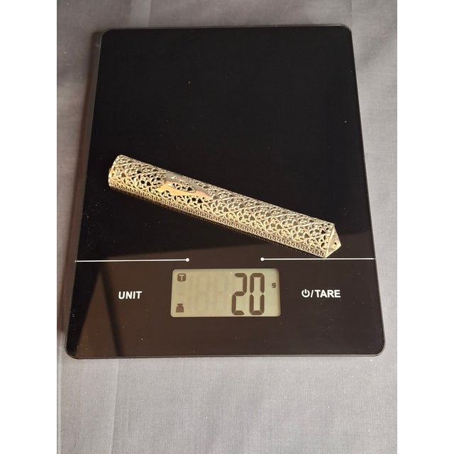 Vintage Bezalel Israel Sterling Silver Filigree Mezuzah Case 925 Judaica 5.25" For Sale - Image 11 of 11