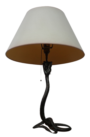 Art Deco Snake Bonze Table Lamp, France, 1920s