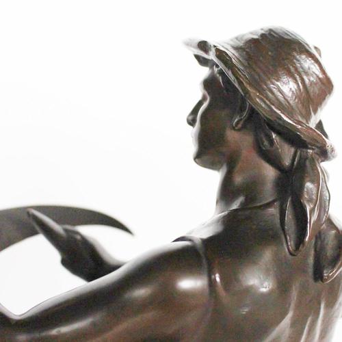 Metal Math Moreau, Field Worker, Bronze For Sale - Image 7 of 9