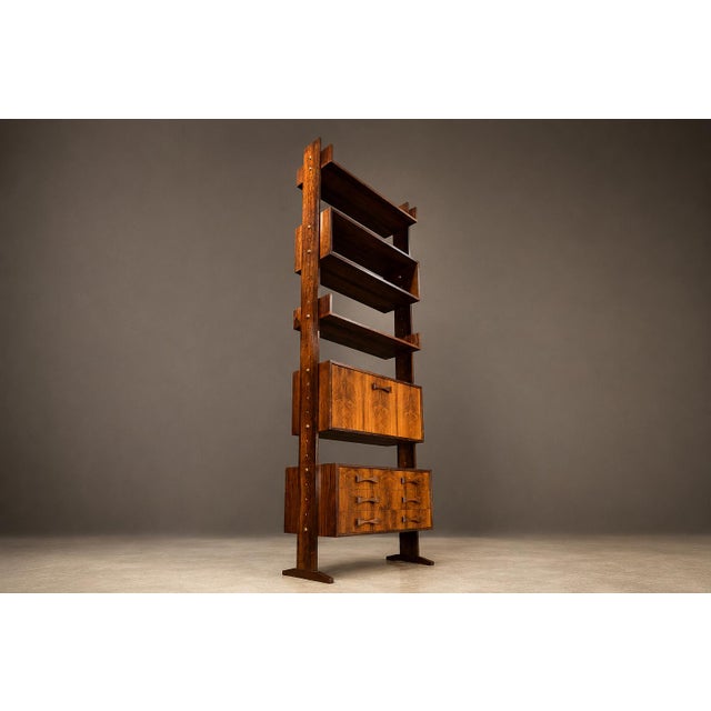 Modular Brazilian Rosewood Shelving Units by Ernesto Hauner, Brazil, 1960s For Sale - Image 10 of 18
