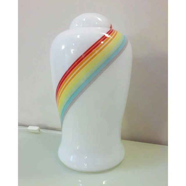 Mid-Century Modern Mid-Century Rainbow Murano Glass Table Lamp For Sale - Image 3 of 11
