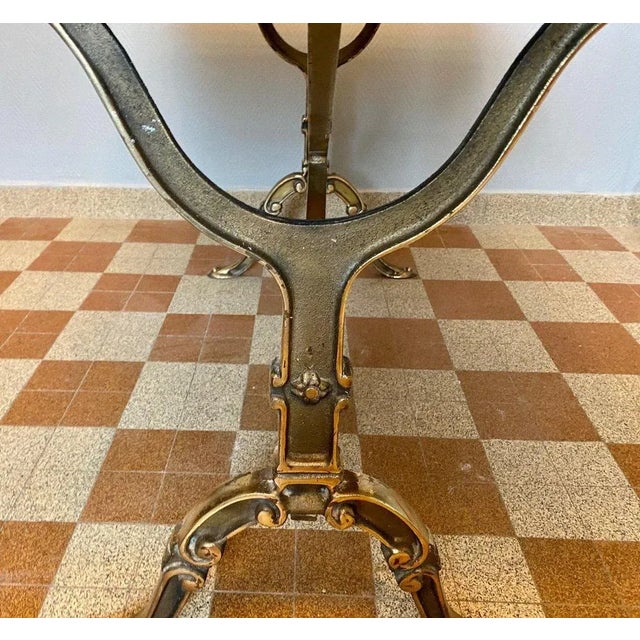 Golden Cast Iron Bistro Table For Sale - Image 3 of 9