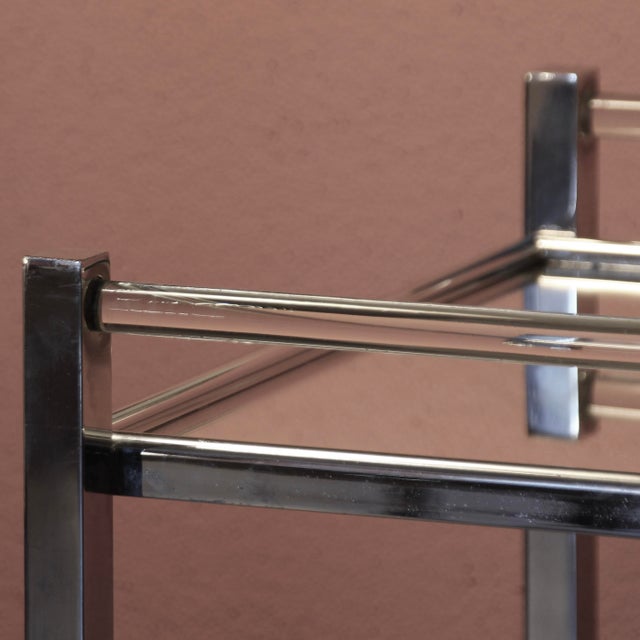 Silver Art Deco Bar Cart attributed to Jacques Adnet, 1930s For Sale - Image 8 of 13