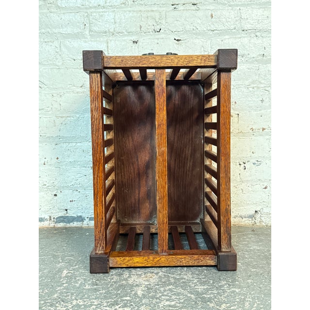 Wood Mid 20th Century Craftsman Style Mission Oak Magazine Holder For Sale - Image 7 of 11