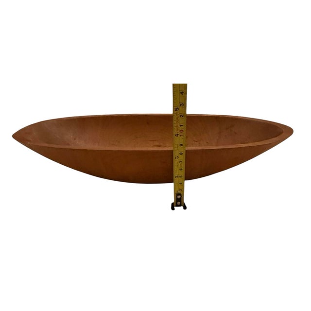 Vintage Primitive 17 3/4” Wooden Oval Dough or Trencher Bowl For Sale - Image 11 of 12