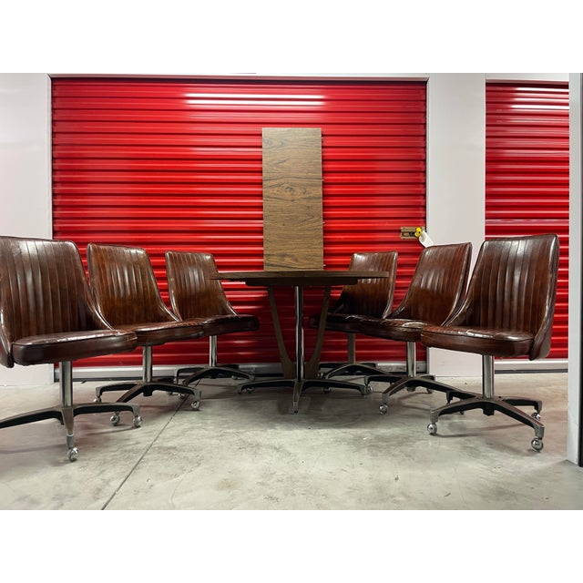 1970s Mid Century Modern Chromecraft Dining Set - 6 Chairs For Sale - Image 5 of 8