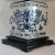 1980s Blue & White Diamond Shaped Chinoiserie Lamp For Sale - Image 4 of 8