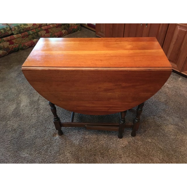 Antique Early American Drop Leaf Oval Table For Sale - Image 6 of 6