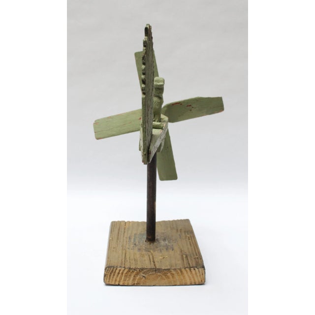 Folk Art Circa 1940s Folk Art "Smoking Boatman" Whirligig For Sale - Image 3 of 13