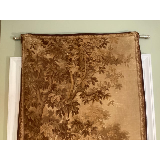 Late 19th Century Antique French Aubusson Style Jacquard Woven Tapestry, Hunting Scene, 55" X 25" For Sale - Image 5 of 10