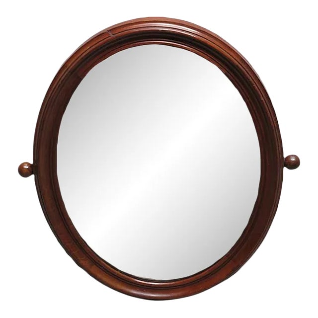 Vintage Art Nouveau Mirror with Wooden Frame For Sale